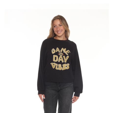 Game Day Vibes Sweatshirt / Black Gold