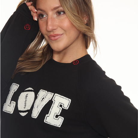 Love Football Sweatshirt/ Heather Grey