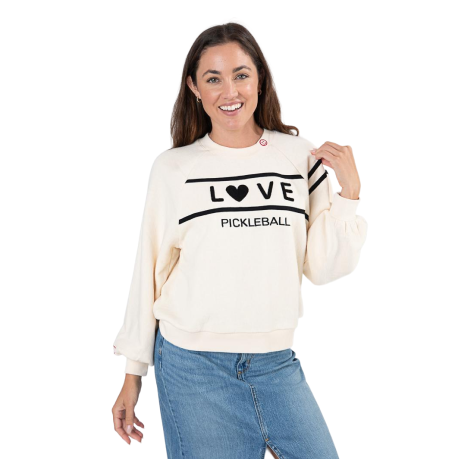 Love Pickleball Sweatshirt / Cream