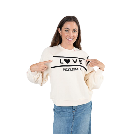 Love Pickleball Sweatshirt / Cream