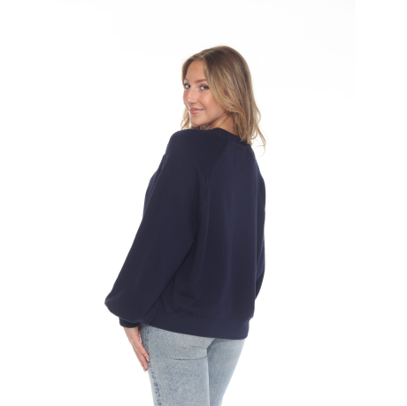 Game Day Vibes Sweatshirt / Navy Orange