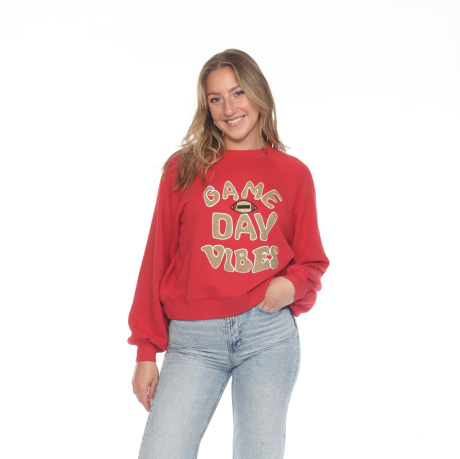 Game Day Vibes Sweatshirt / Red Tan