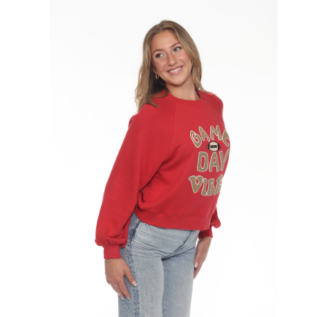 Game Day Vibes Sweatshirt / Red Tan