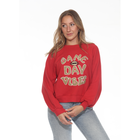 Game Day Vibes Sweatshirt / Red Tan